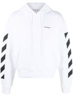 Off-White hoodie à rayures Diag - Blanc - thumbnail