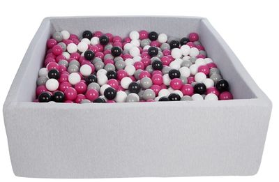 Viking Choice  Vierkante ballenbak 120x120 cm met 900 ballen zwart, wit, paars & grijs