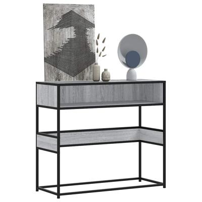 Wandtafel 90x35x80 cm bewerkt hout grijs sonoma eikenkleurig