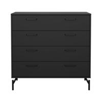 Leen Bakker - Ladekast Canada - Mat - 96x99x40 Cm - Spaanplaat - Zwart - 98.7x95.8x39.8 Cm