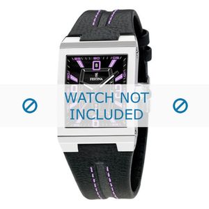Horlogeband Festina F16185-B / F16295-3 Leder Zwart 16mm