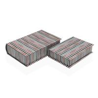 Decoratieve Doos Versa Canvas Hout MDF Boek