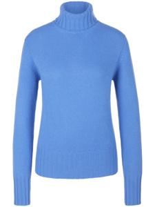 Coltrui 100% kasjmier model Bernadette Van Peter Hahn Cashmere blauw