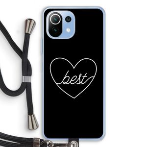 Best heart black: Xiaomi Mi 11 Lite Transparant Hoesje met koord