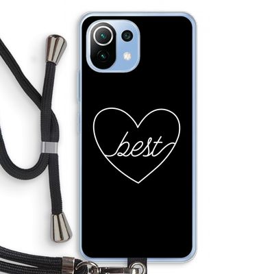 Best heart black: Xiaomi Mi 11 Lite Transparant Hoesje met koord