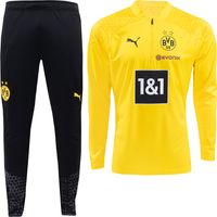 PUMA Borussia Dortmund Trainingspak 1/4-Zip 2023-2024 Geel Zwart - thumbnail