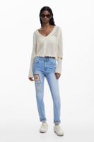 Slim jeans met patches - BLUE - 40 - thumbnail