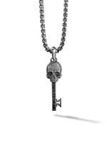 David Yurman pendentif Memento Mori Skull Key en argent sterling serti de diamants - thumbnail