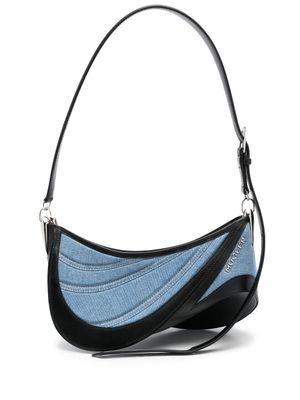 Mugler sac à bandoulière Spiral Curve 01 médium en jean - Bleu