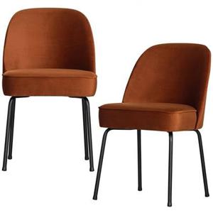 BePureHome Vogue Eetkamerstoelen - Fluweel - Roest - Set van 2