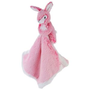 Roze konijn/haas tuttel/knuffeldoekje 25 cm   -