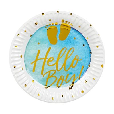 Geboorte Feestbordjes Hello Boy! (10st)