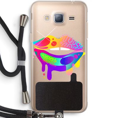 Lip Palette: Samsung Galaxy J3 (2016) Transparant Hoesje met koord