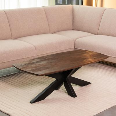 LABEL51 Deens Ovale Salontafel 'Zane' Espresso Mangohout, 120 x 56cm