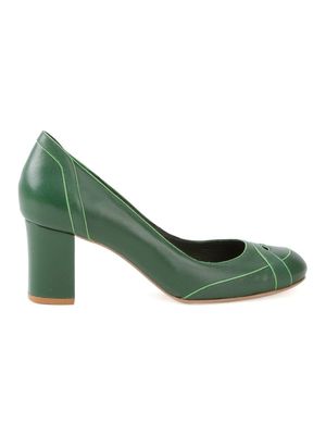 Sarah Chofakian escarpins à détails de rayures contrastantes - Vert