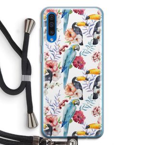 Bloemen tukan: Samsung Galaxy A50 Transparant Hoesje met koord