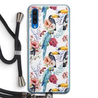 Bloemen tukan: Samsung Galaxy A50 Transparant Hoesje met koord