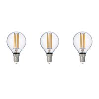 LED Lamp - Filament - Trion Tropin - Set 3 Stuks - E14 Fitting - 2W - Warm Wit-2700K - Transparant Helder - Glas