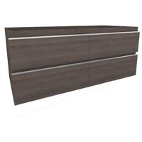 Xellanz Tigris Onderkast 120x46cm met 2 Laden en Uitsparingen - Houtnerf Grijs