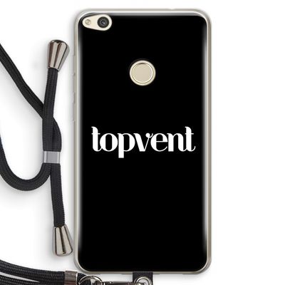 Topvent Zwart: Huawei Ascend P8 Lite (2017) Transparant Hoesje met koord