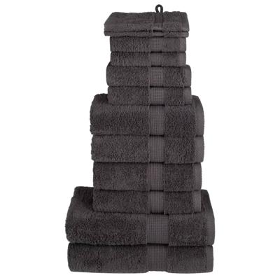 VidaXL 12-delige handdoekenset solund 600 g/m² antracietkleurig