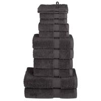 VidaXL 12-delige handdoekenset solund 600 g/m² antracietkleurig