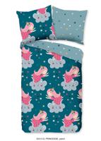 Good Morning Kinderdekbedovertrek "princes" - Petrol - (135x200 cm) - Katoen