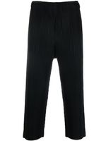 Homme Plissé Issey Miyake pantalon court à design plissé - Noir