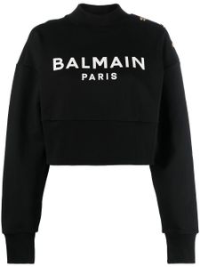 Balmain sweat en coton à logo imprimé - Noir