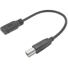 ACT USB Type-C® female naar USB-B 2.0 printer adapterkabel 0.2m