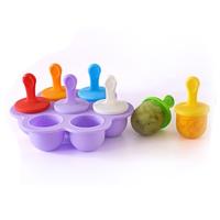 Siliconen mini Ice Pops schimmel Ice Cream Ball lolly Maker popsicle mallen Baby DIY voedings supplement tool (licht paars)