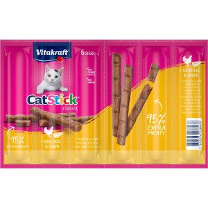 Vitakraft Catstick Classic met gevogelte & lever kattensnack 5 x 6 sticks