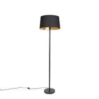 QAZQA Moderne vloerlamp zwart met zwarte kap 45 cm - Simplo - thumbnail