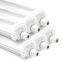 Set van 6 LED TL armaturen 150cm - 48W 5760lm (120lm/W) - IP65 - 4000K Neutraal wit - Koppelbaar - Vervangt 82W - IK07 - Tri-Proof plafondverlichting