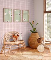 Behang Gentle Grid Rol Framboos