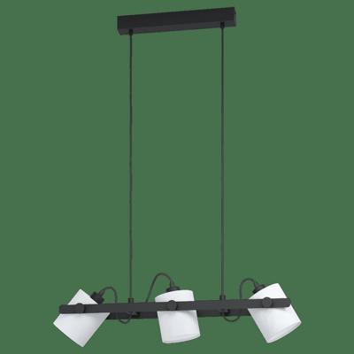Eglo Strakke eetkamer hanglampHornwood 1 3-lichts zwart met wit - 43426