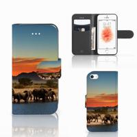 Apple iPhone 5 | 5s | SE | Telefoonhoesje | Met pasjeshouder | Olifanten