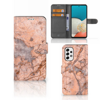 Samsung Galaxy A53 Bookcase Marmer Oranje - thumbnail