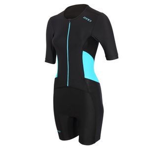 Zone3 Activate trisuit korte mouw zwart/blauw dames XL