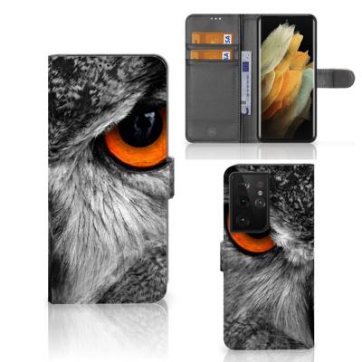 Samsung Galaxy S21 Ultra | Telefoonhoesje | Met pasjeshouder | Uil