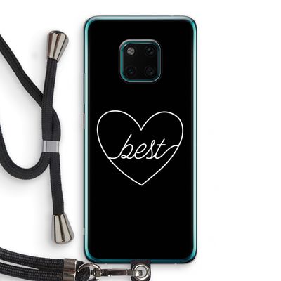 Best heart black: Huawei Mate 20 Pro Transparant Hoesje met koord