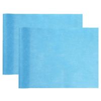 Tafelloper op rol - 2x - turquoise blauw - 30 cm x 10 m - non woven polyester