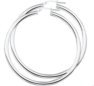 TFT Creolen Ronde Buis Zilver Glanzend 4 mm x 54 mm