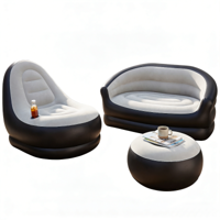 Opblaasbare Eenpersoonsbank + Tweepersoonsbankstel Opblaasbare Fauteuil Opblaasbare Bank Grijs