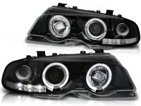 Tuning-Tec Koplampen dual halo rims BMW E46 04 99-03 03 COUPE ANGEL EYES ZWART - thumbnail