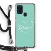 Forever heart pastel: Samsung Galaxy A21s Transparant Hoesje met koord