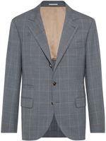 Brunello Cucinelli blazer en laine vierge à carreaux - Gris