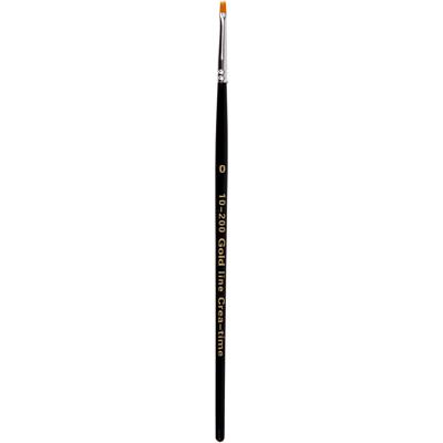 Creativ Company Gold line penselen, plat, afm 0, l: 18,5 cm, b: 1 mm, 12 stuk/ 1 doos
