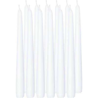 Enlightening Candles Dinerkaarsen - 12x stuks - wit - 8 branduren - 25 cm - kandelaar kaarsen