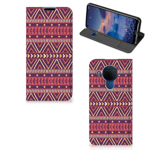 Nokia 5.4 Hoesje met Magneet Aztec Paars